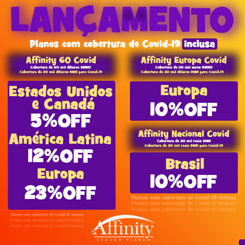 Affinity Seguro Viagem lança novos planos para Covid-19